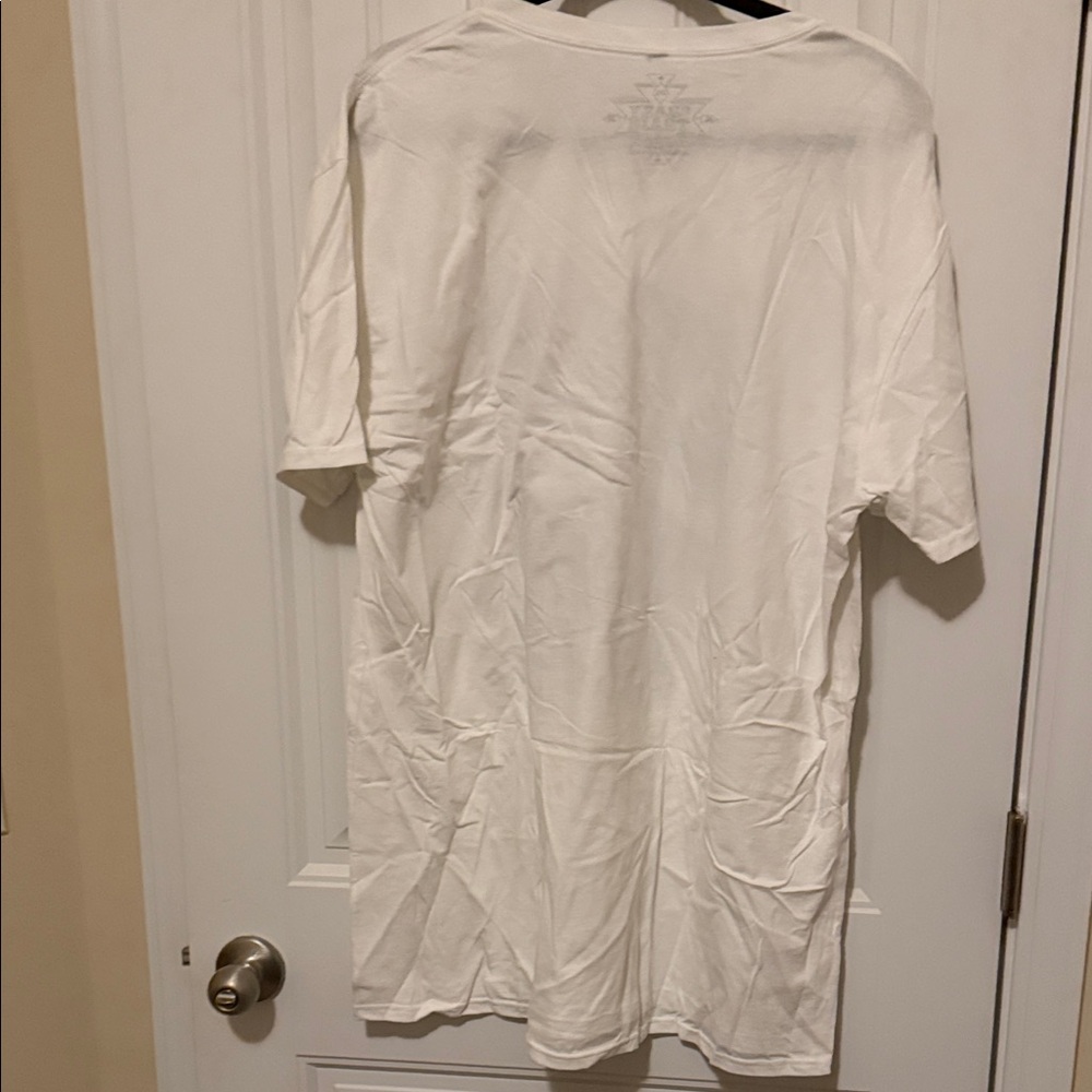 Crazy Train White Tee with Blue Graphic - Picture 3 of 3